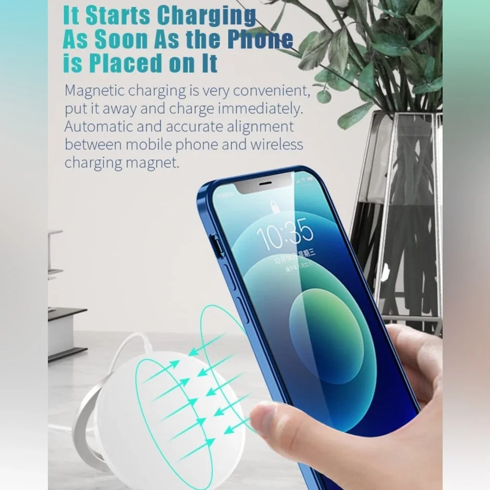 NIB White Magnetic (Wireless)Charger with Stand
